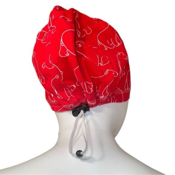 Stretch Polar Bear Stencil Print Surgical Scrub Hat (Euro) NWOT - Picture 3 of 7
